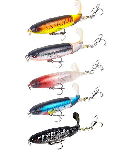 Amazon.com : RTGSE 10Pcs Whopper Fishing Lure for Bass Popper Top